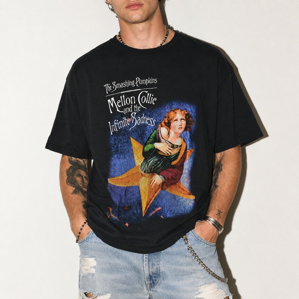 Smashing Pumpkins Mellon Collie Graphic T-Shirt Mens L Black Rock Band Tee